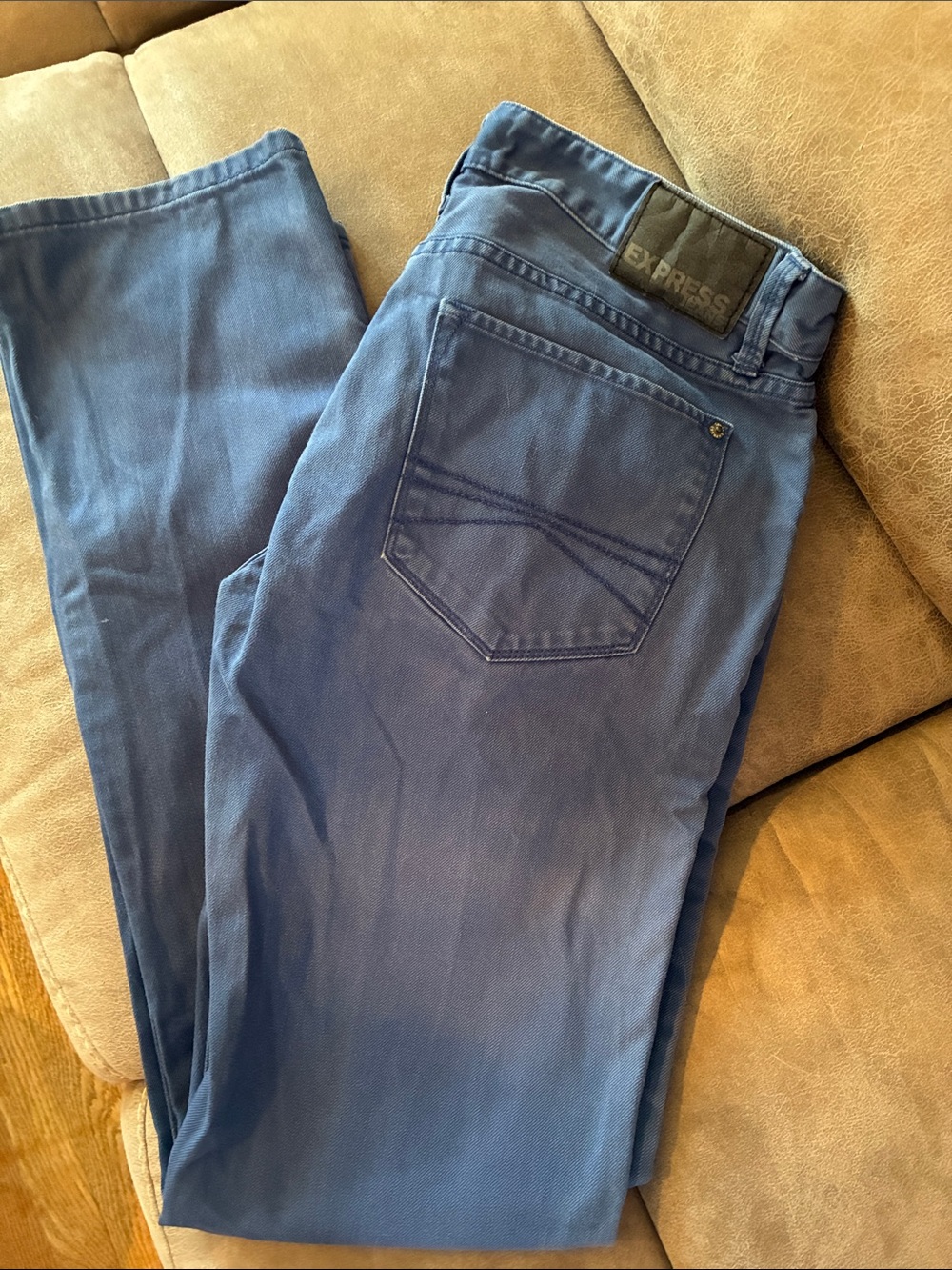 Express ROCCO Men’s Slim Straight Jeans in Blue